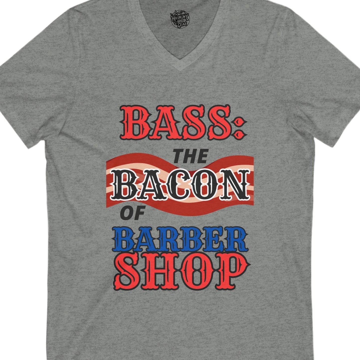 "BASS: The Bacon of Barber Shop" V-Neck Unisex Tee