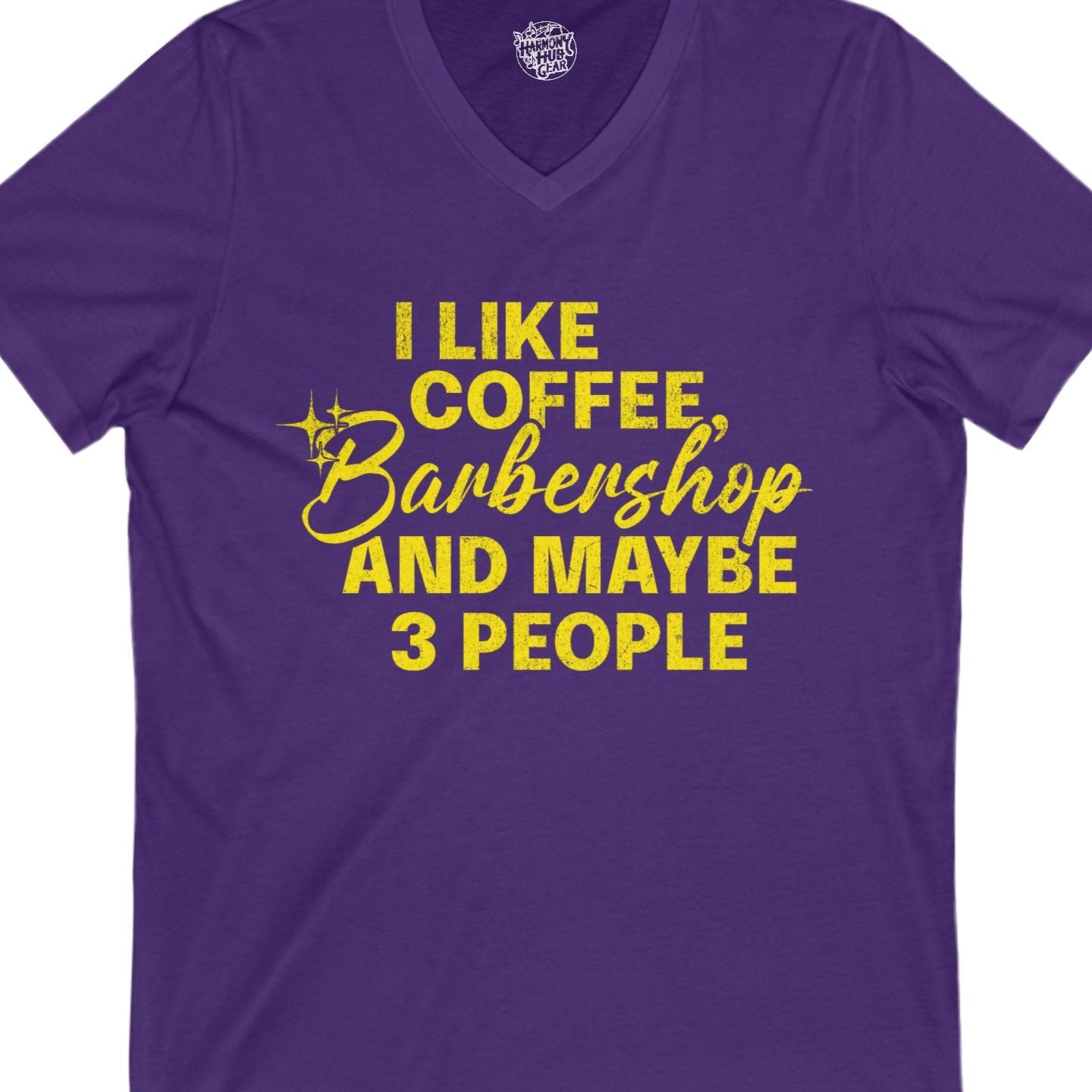I Like Coffee, Barbershop & Maybe 3 People V-Neck Unisex Tee