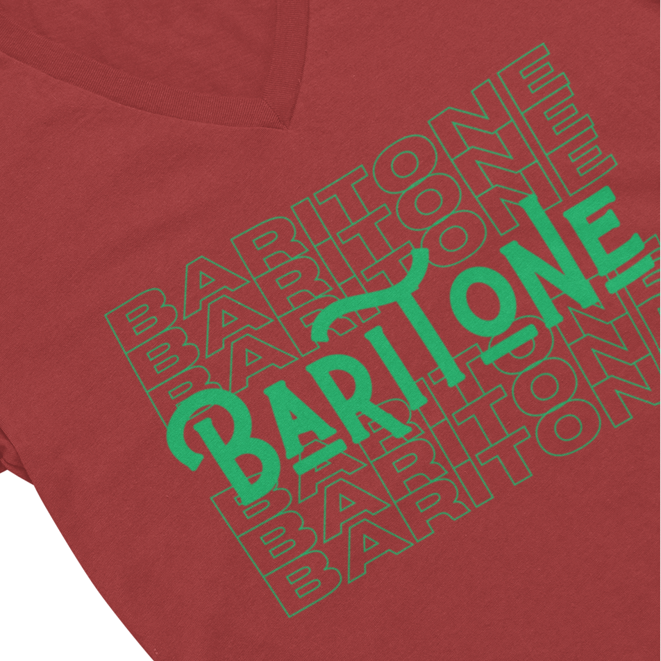 Baritone Repeat V-Neck Unisex Tee
