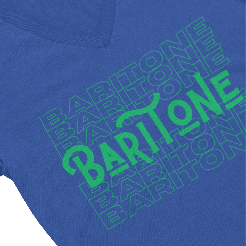 Baritone Repeat V-Neck Unisex Tee