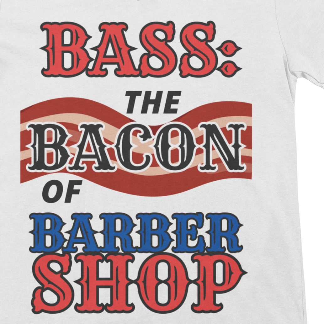 "BASS: The Bacon of Barber Shop" V-Neck Unisex Tee