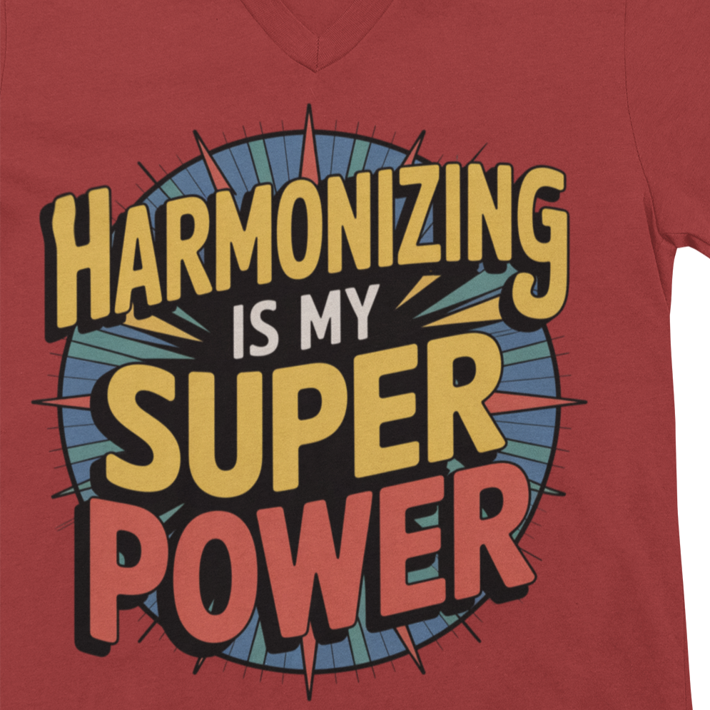 Harmonizing Is My Super Power V-Neck Unisex Tee