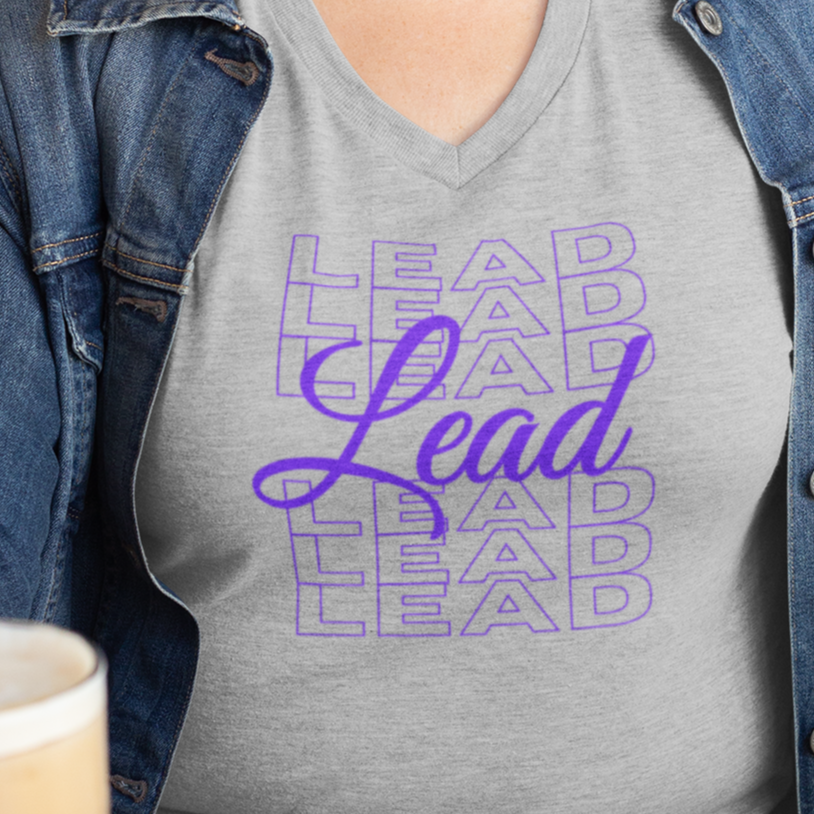 Lead Repeat V-Neck Unisex Tee