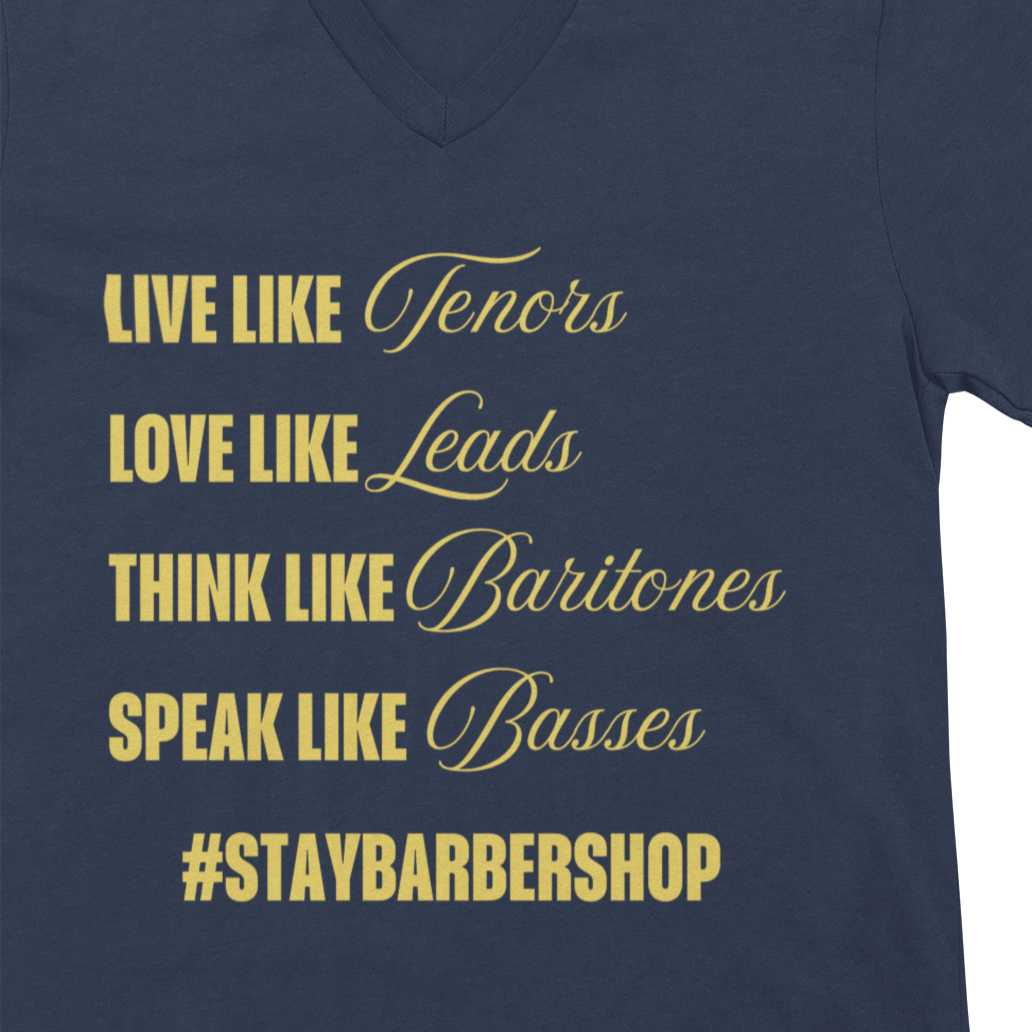 Stay Barbershop V-Neck Unisex Tee