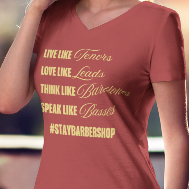 Stay Barbershop V-Neck Unisex Tee