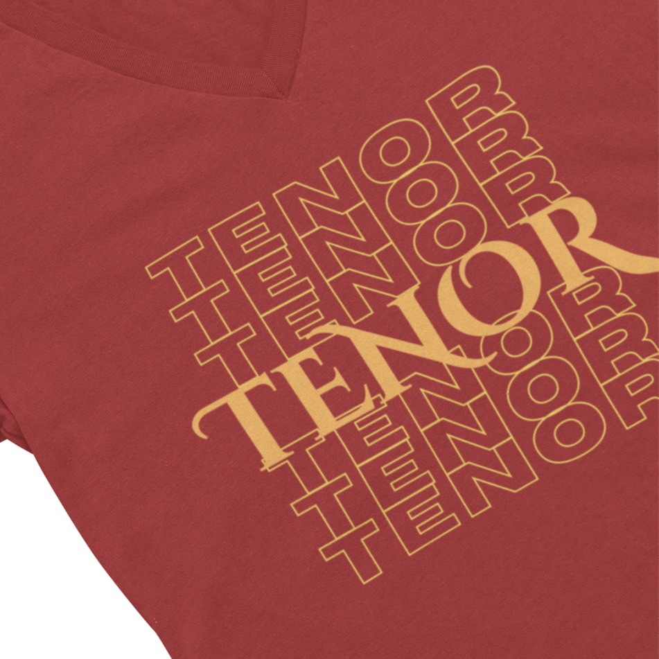 Tenor Repeat V-Neck Unisex Tee