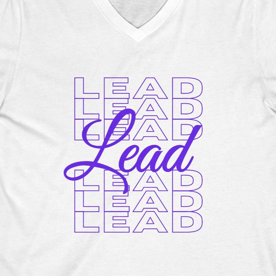 Lead Repeat V-Neck Unisex Tee