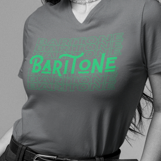 Baritone Repeat V-Neck Unisex Tee