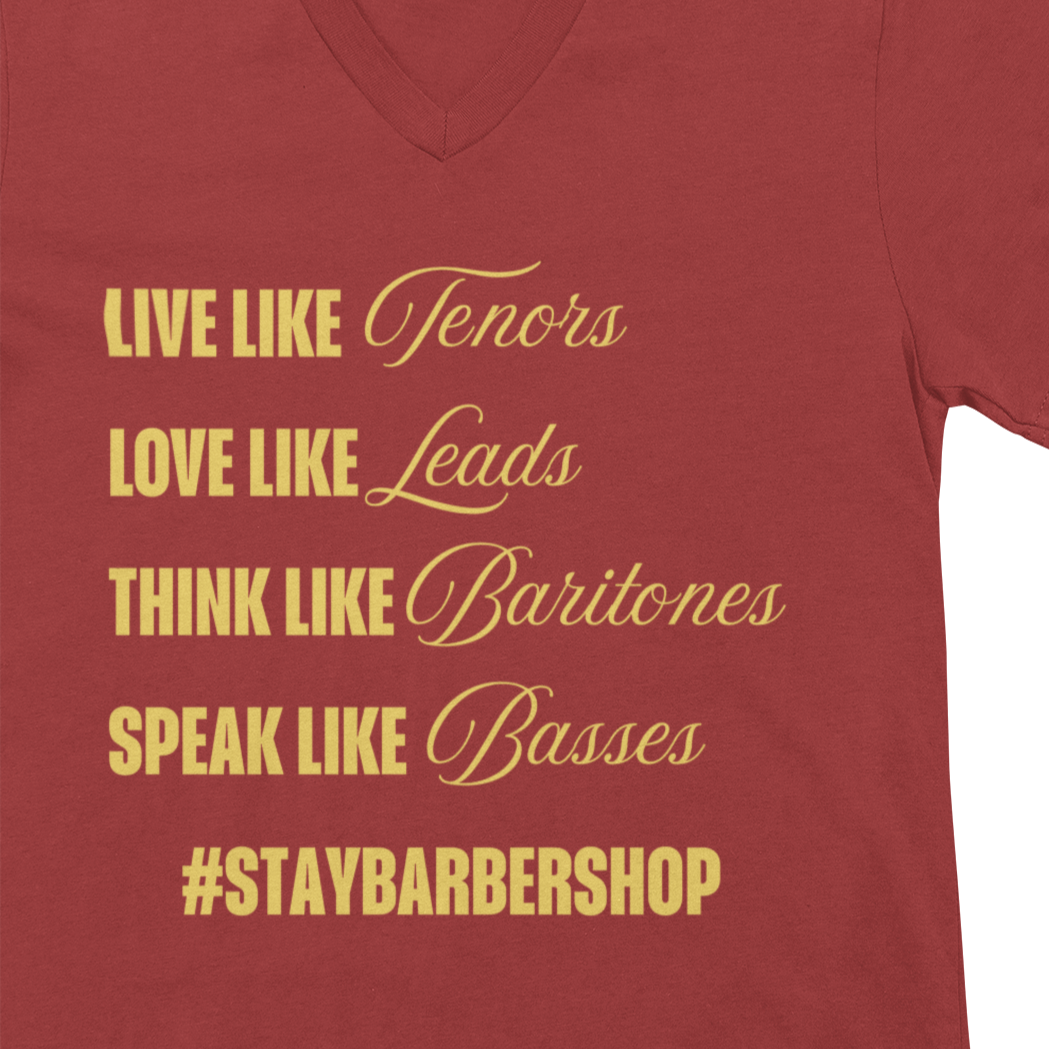 Stay Barbershop V-Neck Unisex Tee