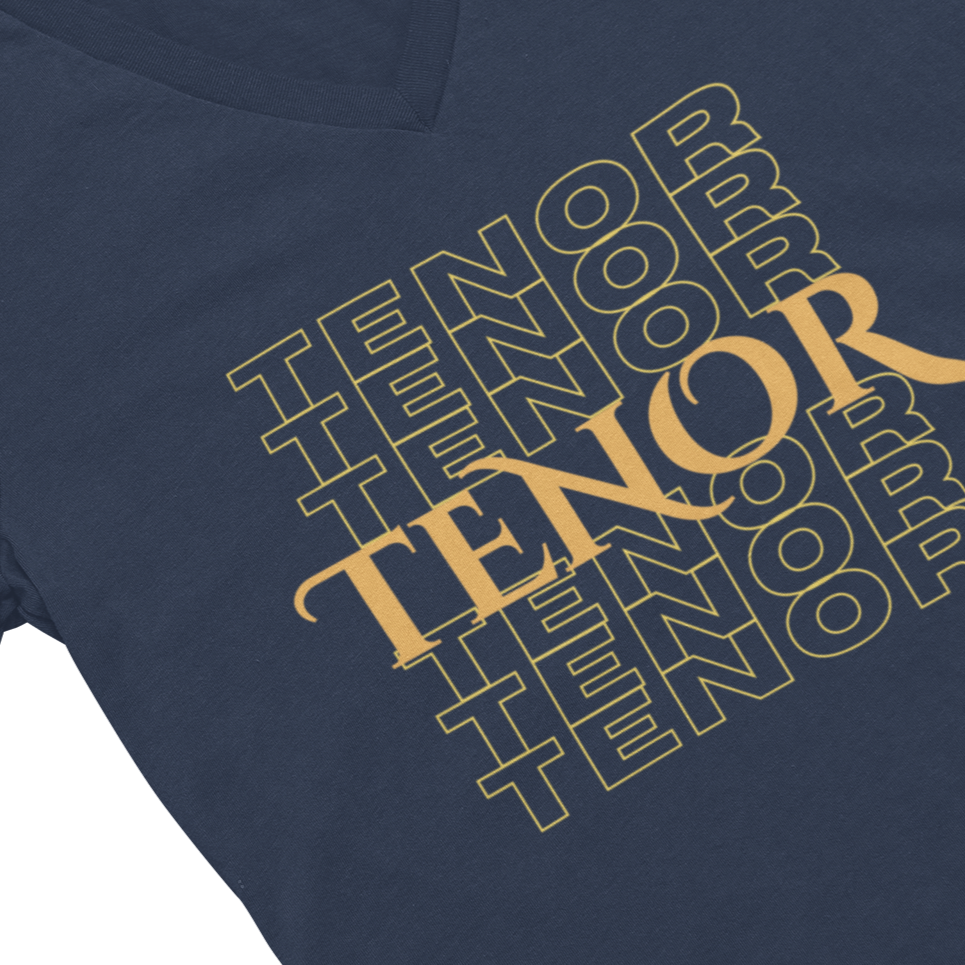Tenor Repeat V-Neck Unisex Tee