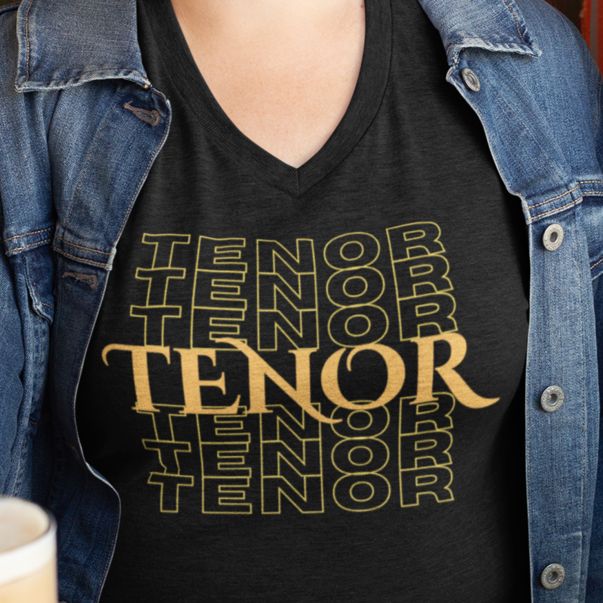 Tenor Repeat V-Neck Unisex Tee