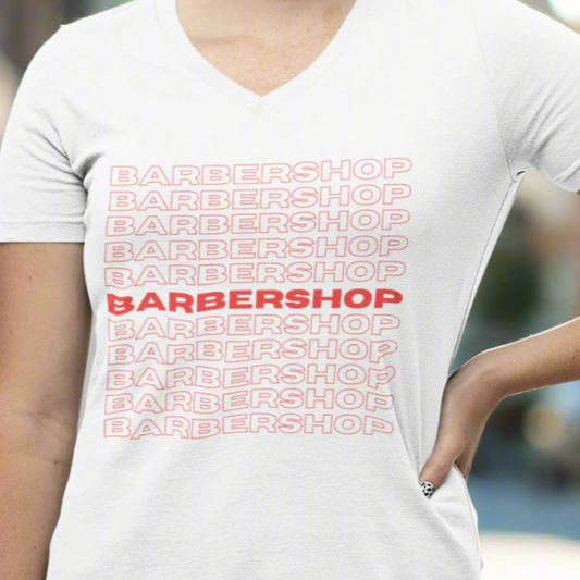 Barbershop Repeat Unisex V-neck Tee